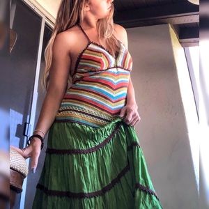 BCBG Crochet halter dress
